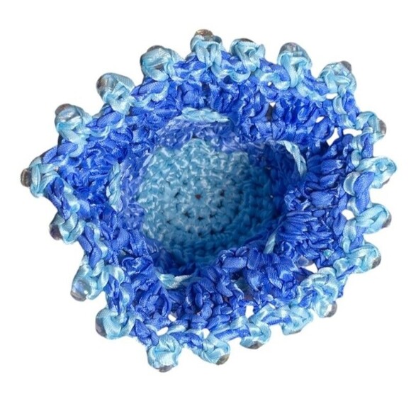 Dice Bag Medium Dragon Scale Beaded Ren Faire Fantasy Dungeons Dragons RPG Blue - Picture 6 of 8